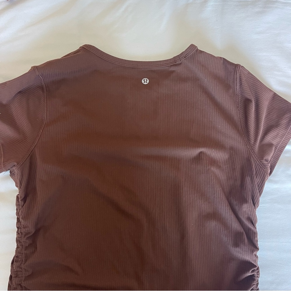 Lululemon Ribbed Short Sleeve Top in Java - Picture 7 of 7
